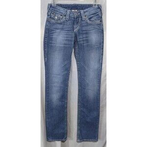 True Religion Women's Size 25 Halle Mid Rise Super Skinny Denim Jeans